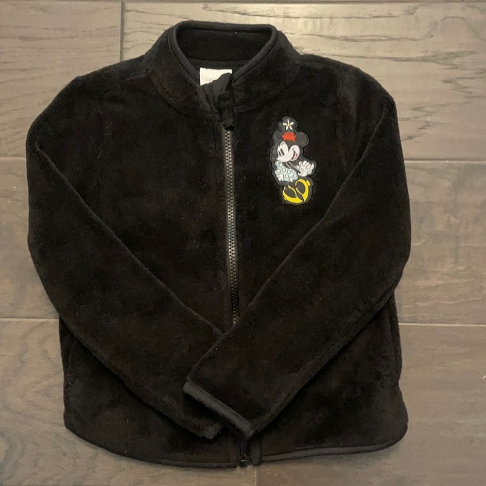 Disney Minnie Mouse Black Fleece Zip Jacket size 4